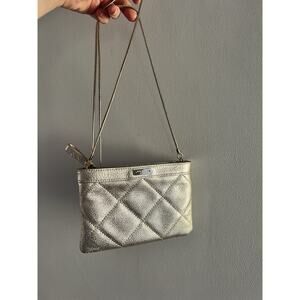 KATE SPADE Dolly Quilted Mini Bag Crossbody Chain Strap Purse Gold